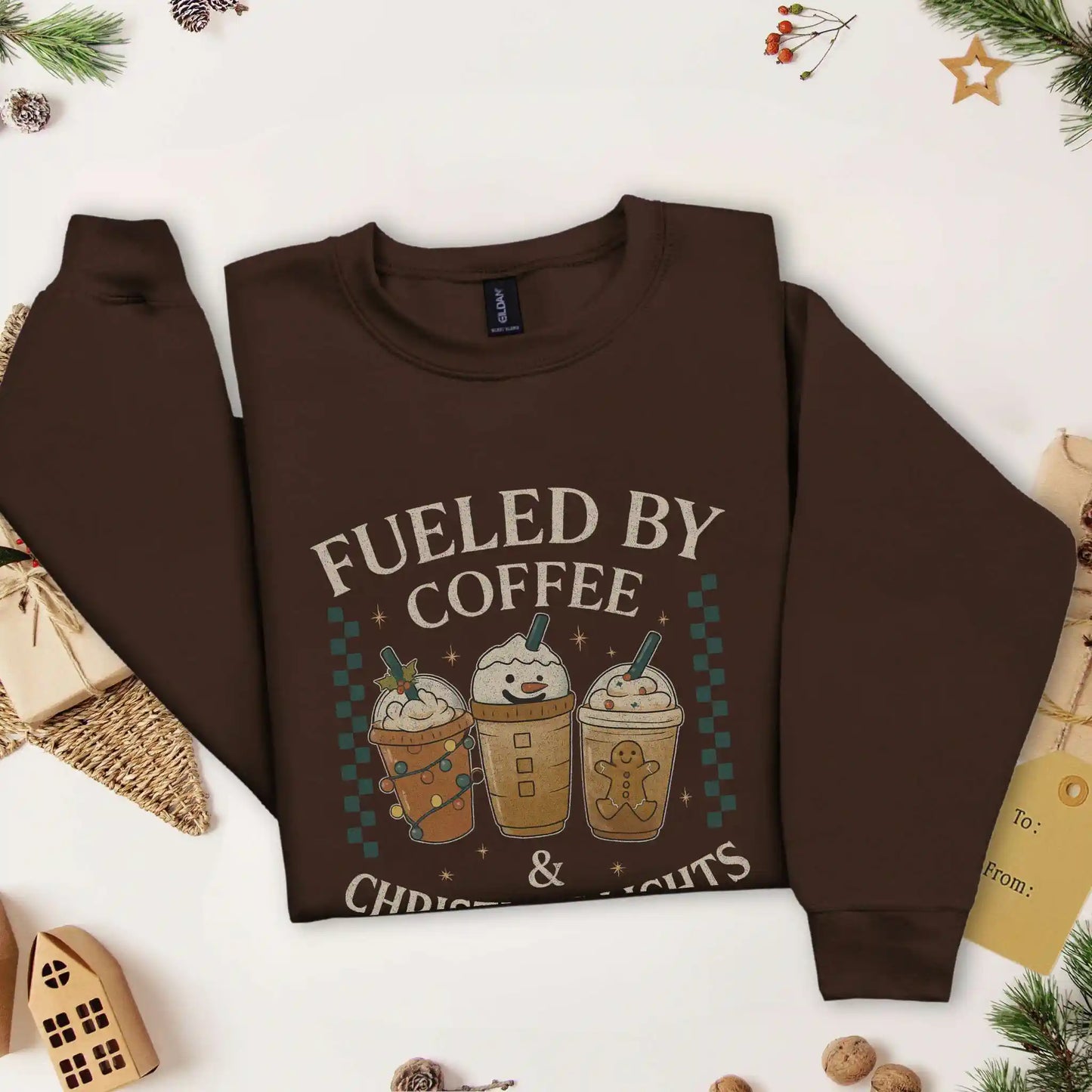 Fueled by Coffee & Christmas Lights Sweatshirt