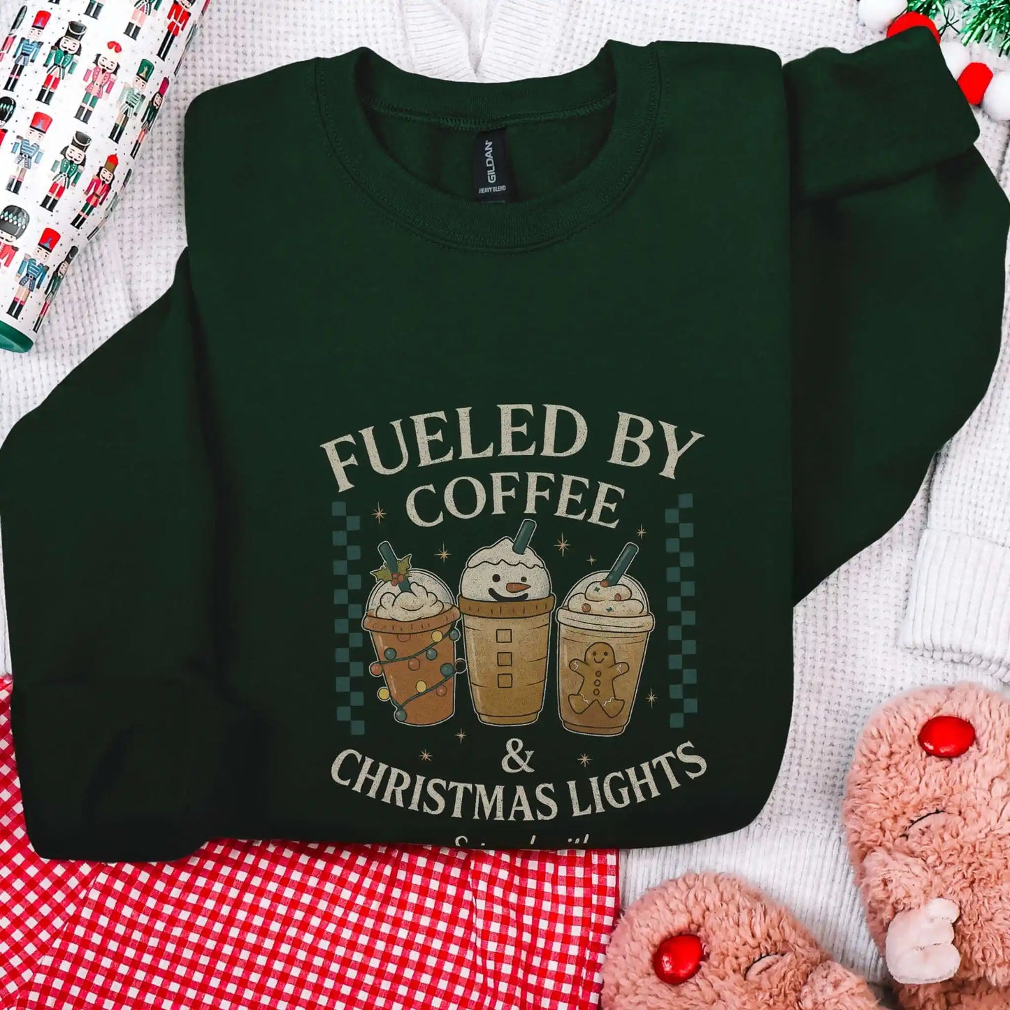 Fueled by Coffee & Christmas Lights Sweatshirt