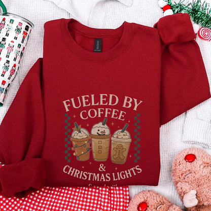 Fueled by Coffee & Christmas Lights Sweatshirt